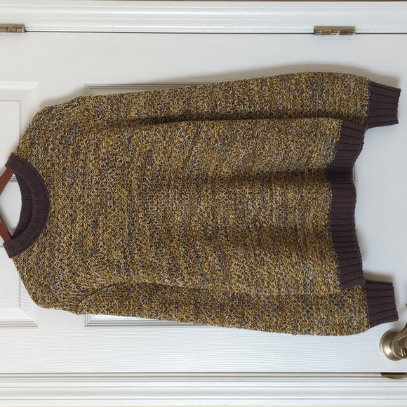 BDG Urban Outfitters Otto Marled Knit Relaxed Fit Crewneck Sweater Brown Small